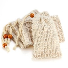Soap Bag, Natural Sisal Soap Saver Bag Pouch Mesh Net Waste Plastic-Free Exfolia