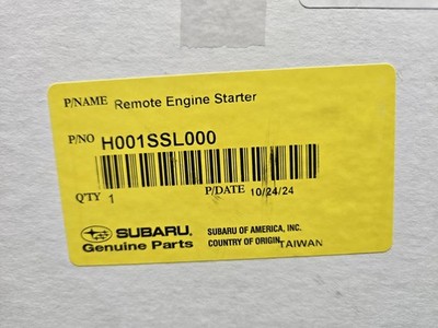 Genuine Subaru Remote Engine Starter-2025 Forester-Push Start Only H001SSL000