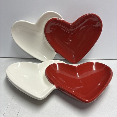 Home Two Heart Shaped Dishes Lot Of 2