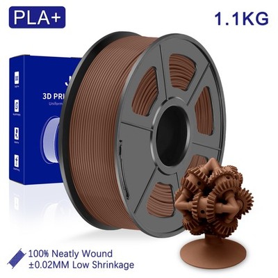 JAYO 1.1KG PLA+ Chocolate 3D Printer Filament 1.75mm No Clog Better Adhesion