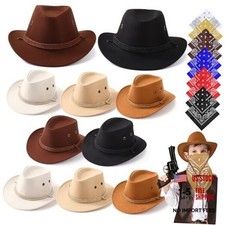 20 Pcs Western Costume Cowboy Hats Set Kids Cowgirl Themed Party Brown Series