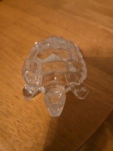 Vintage Glass Crystal Turtle Figurine