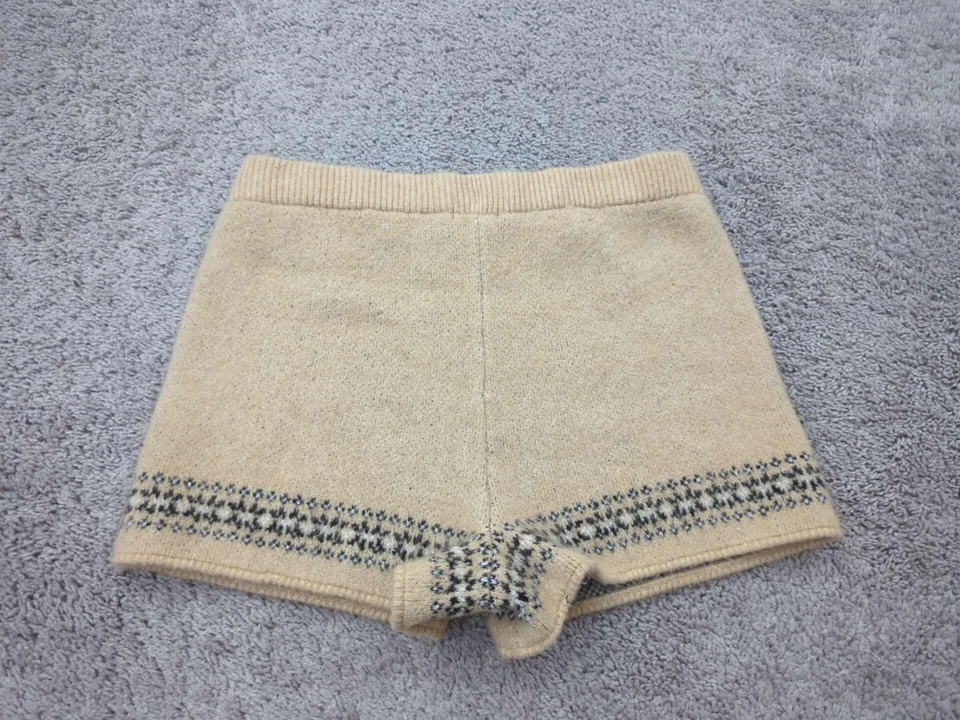 Pantalones Cortos Suéter Wild Fable Para Mujer Grande Beige Fair Isle Pull On Tiro Alto Tejido Foto 4 de 4
