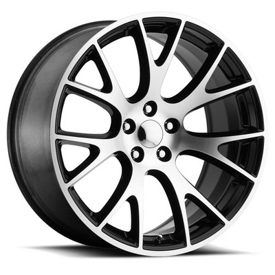 MOUNTED - FACTORY REPRODUCTIONS FR 70 Hellcat 20X9.5 5X115 ET15 Black Mach Face