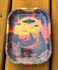 Rolling Tray 180mm x 140mm Metal Ashtray Tobacco Plate Smoke Accessories
