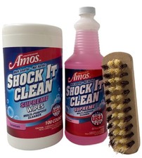 #Professor Amos 32 oz Shock It  Clean Supreme, 100-Ct Wipes & Brush—OPEN PRODUCT 0.94 per fl oz