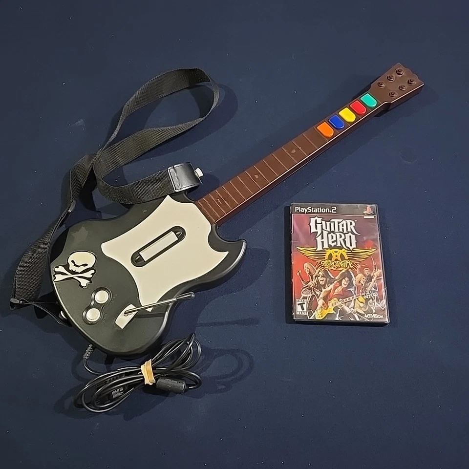 Guitar Hero Aerosmith Juego Paquete Controlador Cableado Lote PlayStation 2 PS2 PSLGH Foto 4 de 4