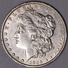 1895-O Morgan Dollar; AU Details; Some Marks; Not Perfect, But Not Bad; Key Date