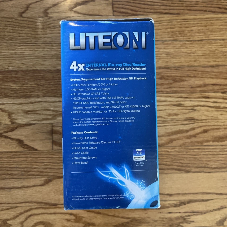 LITE-ON Blu Ray Black 4X BD-ROM 8X DVD-ROM 32X CD-ROM SATA Internal - Image 4 of 4