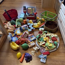 HUGE SHOP PRETEND PLAY SET KIDS Casdon Till IKEA groceries  veg fruits pizza 