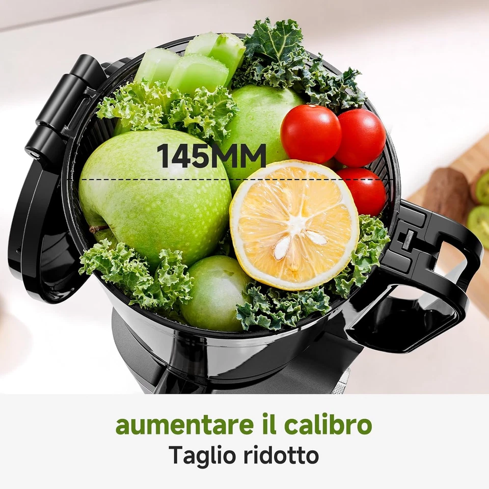 Estrattore Automatico, Apertura 145MM E Capacità 1,8L Estrattore Frutta E Verdur - Immagine 3 di 4