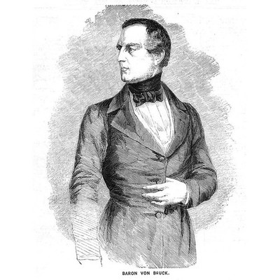 BARON VON BRUCK Austrian Statesman - Antique Print 1860