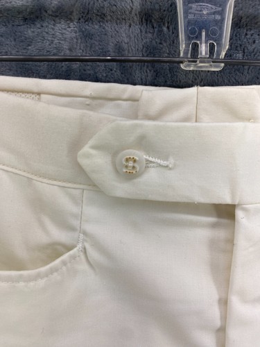 VTG Jaymar Sansabelt Mark Scot Collection White Dress Pants Golf 36 Raw Hem NWT - Picture 6 of 15