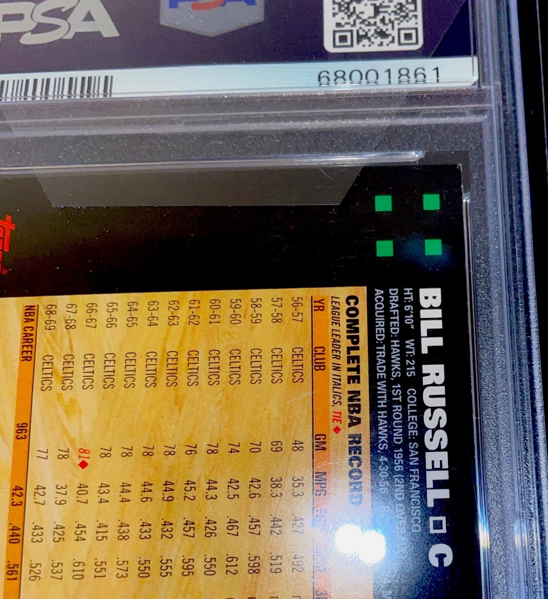 2007 Topps Chrome #6 Bill Russell vs Wilt Chamberlain!! PSA 6 **POP 1** view 9