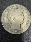 1901-O Barber Silver Half Dollar Rare Date! No Reserve Auction.