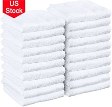 12 Pack 100 Cotton White Salon Spa Towels 16 x 27 inches for Salon Use