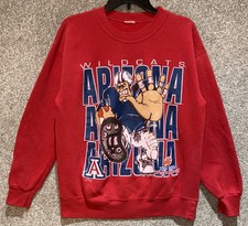 Vintage Nutmeg NCAA Mens Arizona Wildcats Cartoon Football Sweatshirt Sz Medium