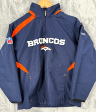 Youth Denver Broncos Hoodie Windbreaker 1/4 Zip Embroidered Medium 10/12