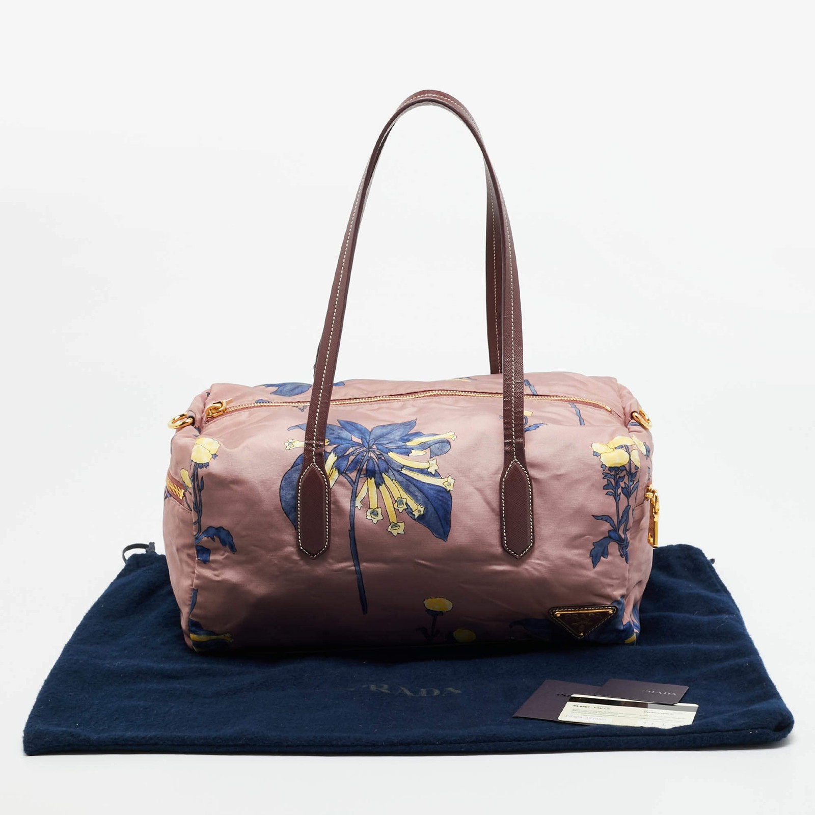 Prada LilacMulticolor Faille Nylon Satchel thumbnail 11