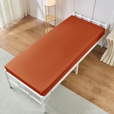 Cot Fitted Sheet, 31 x 75 Inch Burnt Orange Cot Sheets, Ultra Soft and Breath...