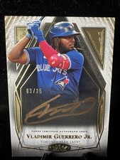2022 Topps Tier One Vladimir Guerrero Jr. Bronze Ink Auto /25 #T1A-VG On Card