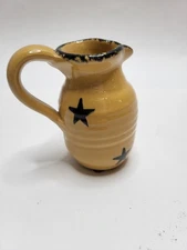 Liberty Pottery Becky Roscoe Village Ohio 2005 Myra Ribbed Pitcher Creamer 4"