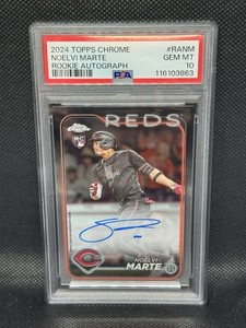 2024 Topps Chrome #RANM Noelvi Marte RC Rookie Auto PSA 10 GEM MINT Reds