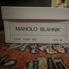 Manolo Blahnik Women’s Red Leather D’Orsay Open Toe Stiletto Buckle 10 — photo 5