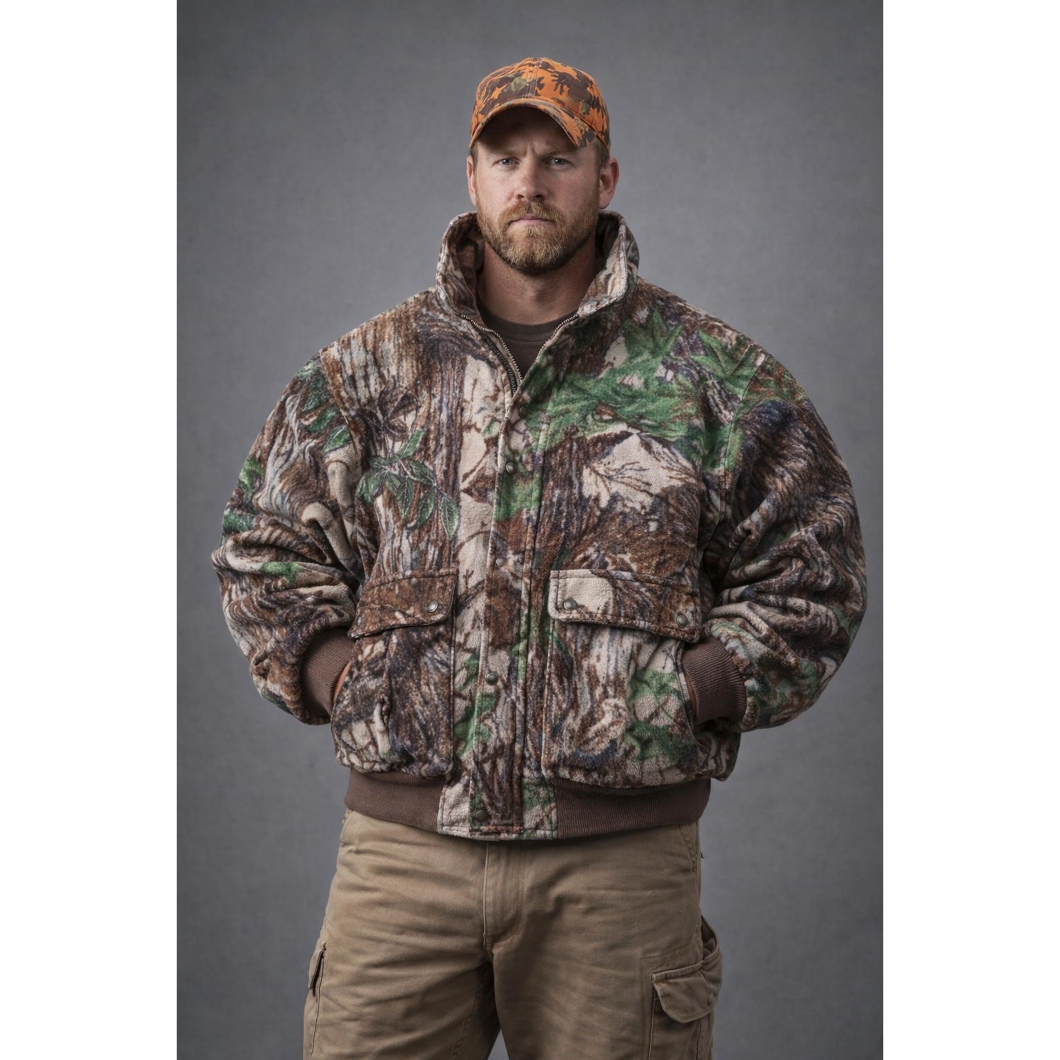 Vintage Cabela's Super Slam Jacket Men's XL Green Brown Realtree Camo Hunting