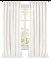 Pinch Pleated Curtains 84 Inches Long,Unlined Room Darkening Drapes for Living R