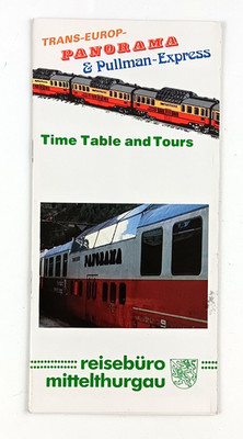 1984 Trans-Europ-Panorama Pullman Express Train Time Table VTG Travel Brochure