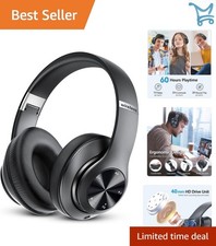 Bluetooth Headphones Over Ear 60H Playtime Foldable Wireless Hi-Fi Stereo