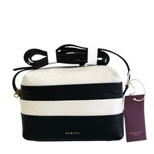RADLEY Handbag Black And Chalk Leather Small Crossbody Bag - Bishops Lane Stripe
