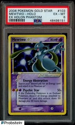 2006 Pokemon Gold Star EX Holon Phantoms #103 Mewtwo Holo PSA 6 EX-MT