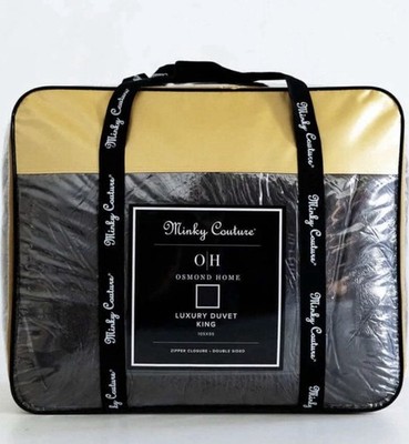 Minky Couture Osmond Home Luxury Duvet King Charcoal Grey Double Sided 105x95in 