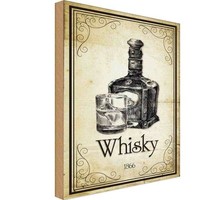 Holzschild 30X20 Cm Alkohol 1866 Whisky Essen Trinken Deko Geschenk Holz Schild