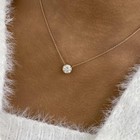 1ct Round Pendant Necklace Rose Gold 14K Labcreated Diamond F/VS — photo 8