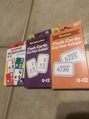 Educational Math And Division Flash Cards To Teach Your Kids Good Condition￼