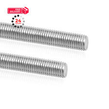 QIATOL M6 X 250mm Threaded Rods, 2PCS Fully rods x 250mm, Silver
