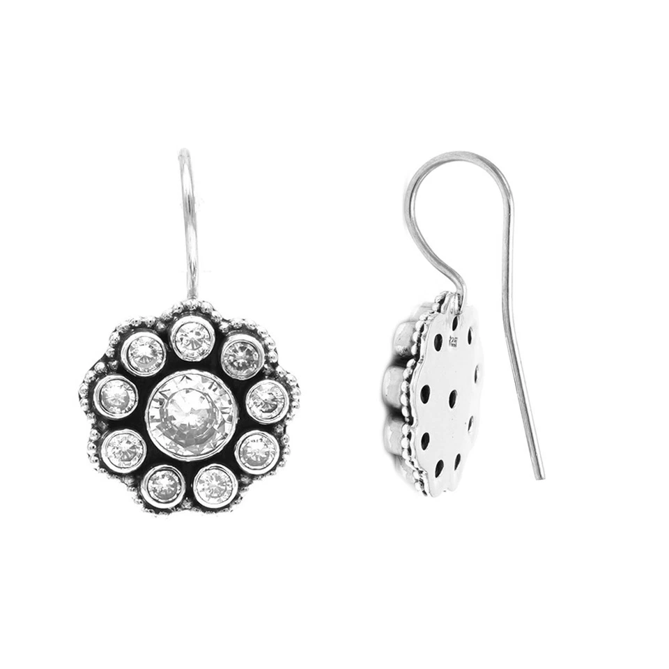 Серьги-цветки циркония серебро 925 пробы ювелирные изделия свадебные серьги подарок для нее - Изображение 2 из 3