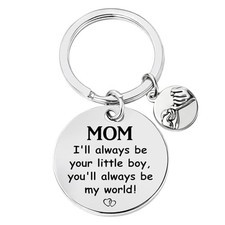 Mothers Day Mom Gifts from Son Daughter - Pinky Promise Keychain for Silver Son