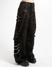 Men s Electro Bondage Rave Gothic Cyber Chain Goth Jeans Punk Rock Pants