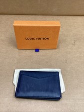 Louis Vuitton Epi Leather Dark Blue Card Holder Wallet Bifold Made in France