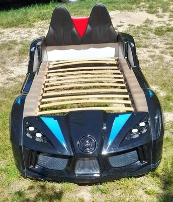 Lit enfant Voiture noire led MUSVENUS 1900X900 - Photo 1/4