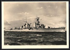 AK Cacciatorpediniere Leggero Della Kriegsmarine A Piena Velocità