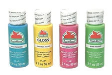 APPLE BARREL Artist Acrylic Paint Yellow Magenta Turquoise 2 fl oz 4 Bottles Lot