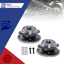 For Volkswagen Passat Jetta Tiguan Audi Front Wheel Hub & Bearing Assembly 2Pcs