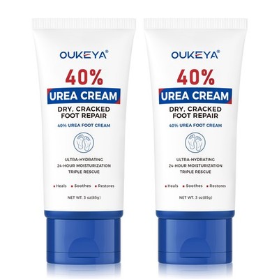 2 Packs Of OUKEYA Urea Cream 40% For Cracked Feet & Hands Moisturizer Foot Cream