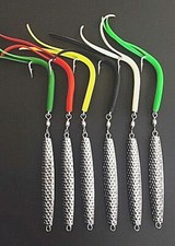 6-4oz-Ava Chrome Hammered Diamond Jigs With Split Tube Tail Hook Casting Jigging
