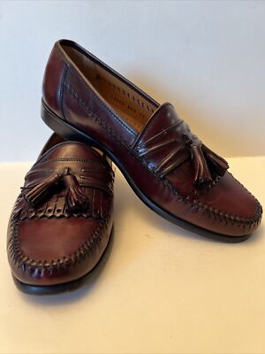 Sandro Moscoloni Mens Brown Leather Slip On Tassel Loafers  display picture 1